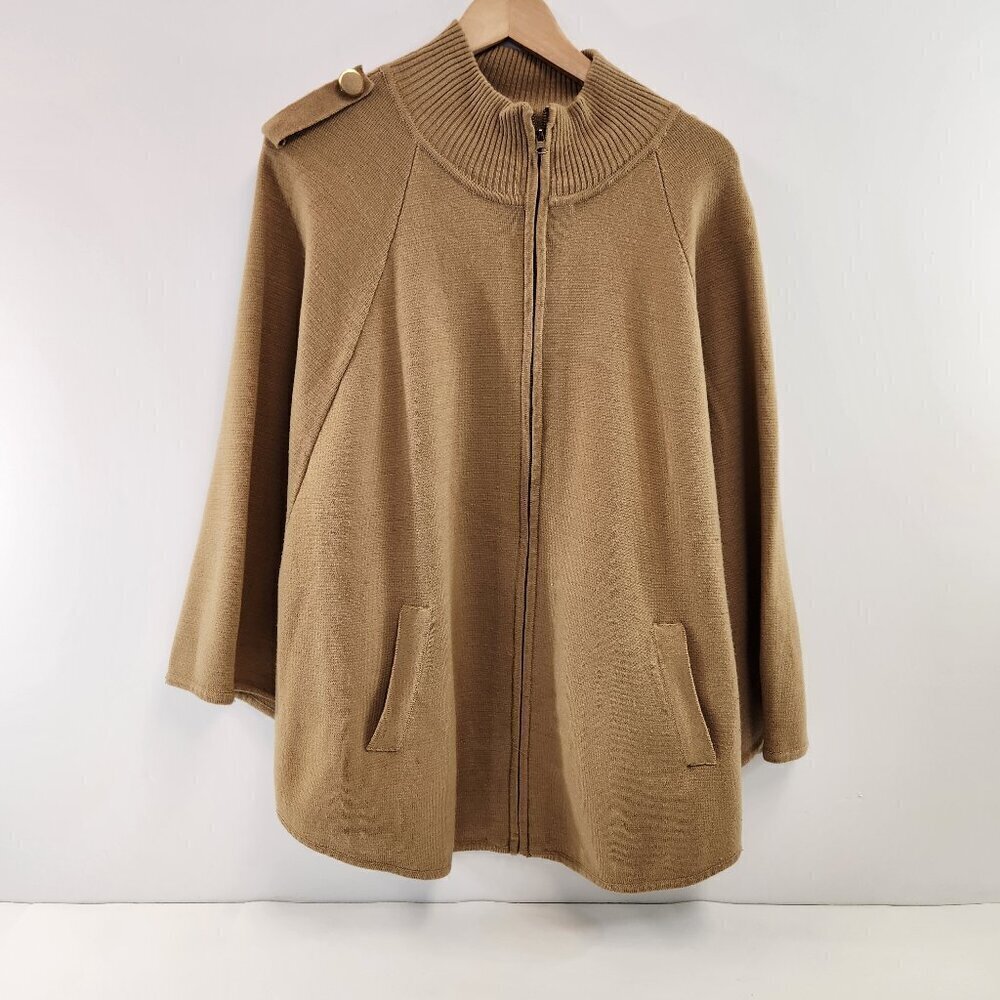 Big Buddha Camel Knit Poncho Cape Size M/L